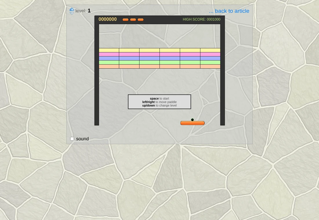 JavaScript Breakout project image